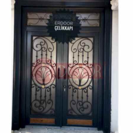 Camlı Ferforjeli Mimari Villa Giriş Kapısı ER0225