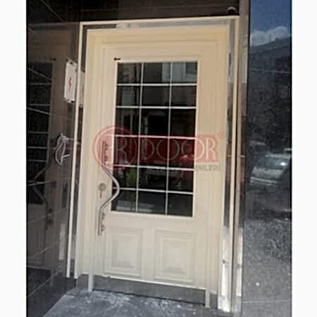 Krem Renk Klasik V Çekme Kollu Apartman Giriş Kapısı ER0103